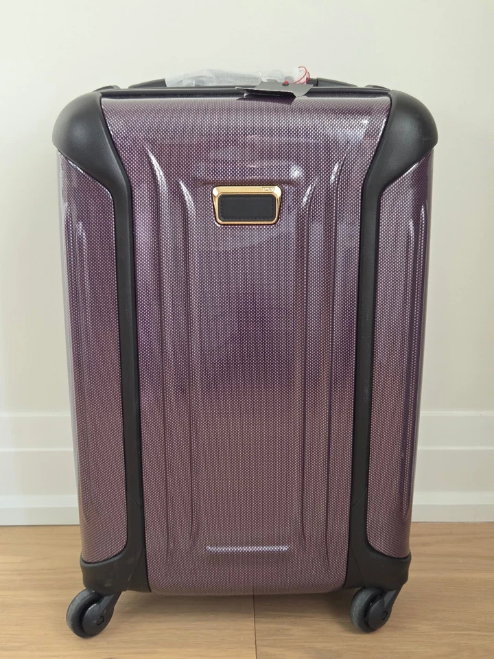 Tumi Vapor 22” International Carry-On Hardcase Spinner Luggage Purple Gold