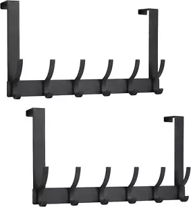 2pcs Over The Door Hooks,Hanger Hooks,Racks for Bathroom with 12 Coat Hooks - Picture 1 of 7