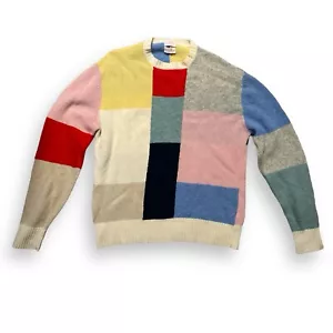 Suéter de Lana Brooks Brothers Corderos De Colección Parche Retazos Pastel XL Cuello Redondo - Imagen 1 de 5