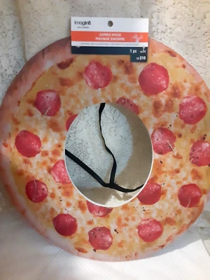 Imagin8 Halloween Pizza Face Jumbo Mask NWT Foam Costume - Image 1 of 4