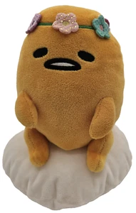 Sanrio Gudetama The Lazy Egg Plush  9 inch Flower Headband 2023 Yellow Plush - Picture 1 of 10