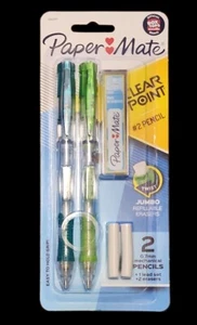 Paper Mate Clear Point Mechanical Pencil Set 0.7mm #2 Green/Teal Art Drafting  - Picture 1 of 2