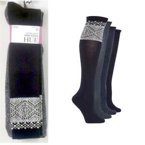 4 Pair Hue Womens Ultra Soft Knee Socks OS Navy New