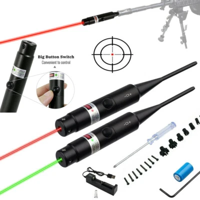 绿色/红色激光孔瞄准器套件 0.22 至 0.50 口径 BoreSighter 适用于步枪手枪 — 第 1/4 张图片