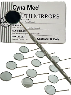 CYNAMED USA Dental Mouth Mirrors Size #5 Cone Socket Dental Instruments Pack of 12