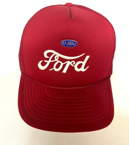 Gorra Ford Tall Trucker Snapback malla roja blanca letras más pin San Sun - Imagen 1 de 10