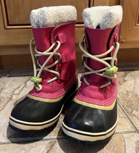 EUC Sorel Jee Gray Insulated Lined Waterproof Winter Youth Girls Snow Boots Sz 2 - Picture 1 of 20