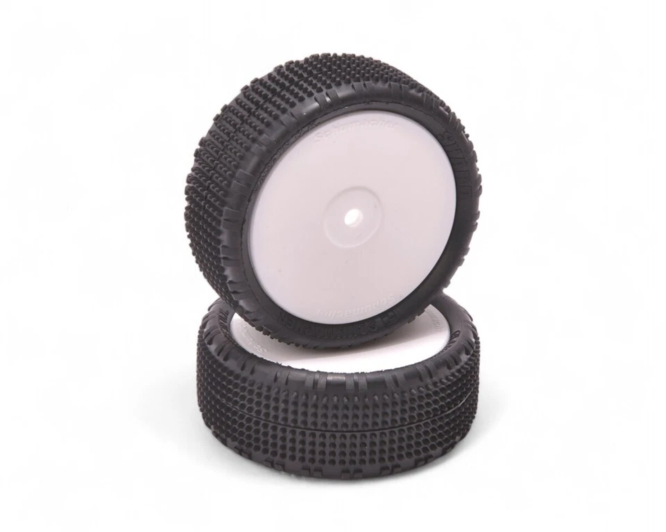 Schumacher Shard 4WD Reifen vorne gelb auf weißer Felge CS-U6911  - Bild 1 von 1