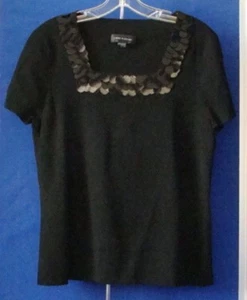 EUC Atemberaubendes STRICK-TOP mit Pailletten ECKIGEM Ausschnitt hell Wt PULLOVER von CABLE & GAUGE - Bild 1 von 6