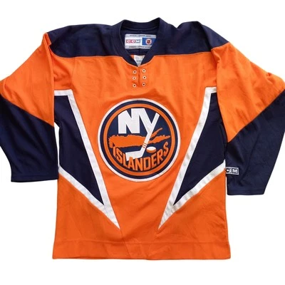 New York Islanders 2000s CCM orange Crush Alt 3rd jersey S NHL hockey vintage - Image 1 of 4