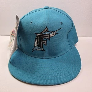 VTG 90s Florida MARLINS MLB New Era 5950 Diamond Collection 7 3/8 CHECK CONDITIO - Picture 1 of 12
