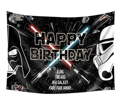 STAR WARS Backdrop Happy Birthday Party Banner Photo Background Decor 3X5 ft  Foto 1 de 2