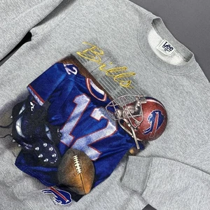 Vintage Buffalo Bills Sweater Herren grau NFL Football Crewneck Pullover USA 80s - Bild 1 von 14