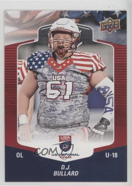2018 Upper Deck USA Football Blue Border DJ Bullard #65 - Image 1 of 2