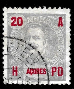 1906 PORTUGAL AZORES SC#104 USED VF King Carlos - Picture 1 of 1