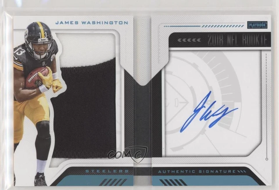 2018 Panini Playbook Jersey Platinum /49 James Washington #228 Rookie Auto RC - Image 1 of 2
