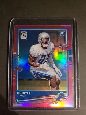 2020 Optic Quintez Cephus RC Pink Detroit Lions #130 Rookie - Image 1 of 2