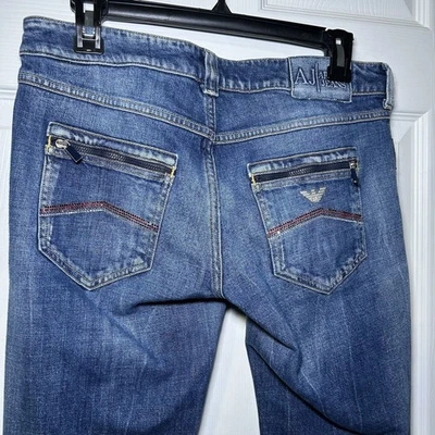 Jeans ARMANI JEANS Estrás/Bolsillo con Cremallera Tiro Medio Lavado Pierna Recta Talla 29 Foto 1 de 4