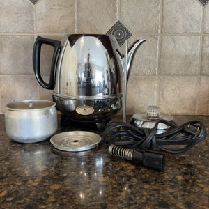 VINTAGE General Electric GE Pentola Elettrica Pancia Caffè Percolatore 18P40 TESTATA - Foto 1 di 20