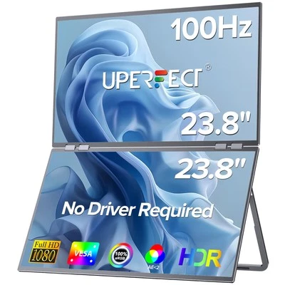 Dualer Tragbarer Monitor 23,8" Full HD 100Hz USB-C Monitor Gaming Bildschirm - Bild 1 von 4