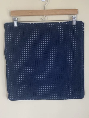 Ralph Lauren Home Polka Dot Navy 100% SILK Throw Pillow Cover 17” X 17” - Image 1 of 4