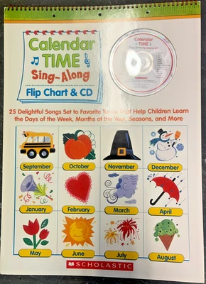 Scholastic Calendar Time Sing-Along Flip Chart With CD Grades PreK -1 - Image 1 of 4