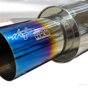 HKS HI-POWER TITANIO AZUL CARA SILENCIADOR Entrada 3.0" Salida 5.0" - Imagen 1 de 3