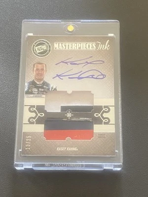 2013 Masterpieces Ink Press Pass Kasey Kahne 13/25 Auto blue,sheetmetal,FireSuit - Image 1 of 4