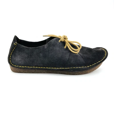 Mujer 8 M Clarks Janey Mae Oxford Gris Gamuza Cuero Mocasín Caminar Comodidad Foto 1 de 4