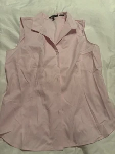 JONES NEW YORK Women Lightweight NON IRON Cotton Collared Tank Top Pink Large - Picture 1 of 3