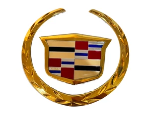 CADILLAC ESCALADE REAR LIFTGATE WREATH & CREST GOLD PLATED 24K EMBLEM 02 THRU 06 - Bild 1 von 1