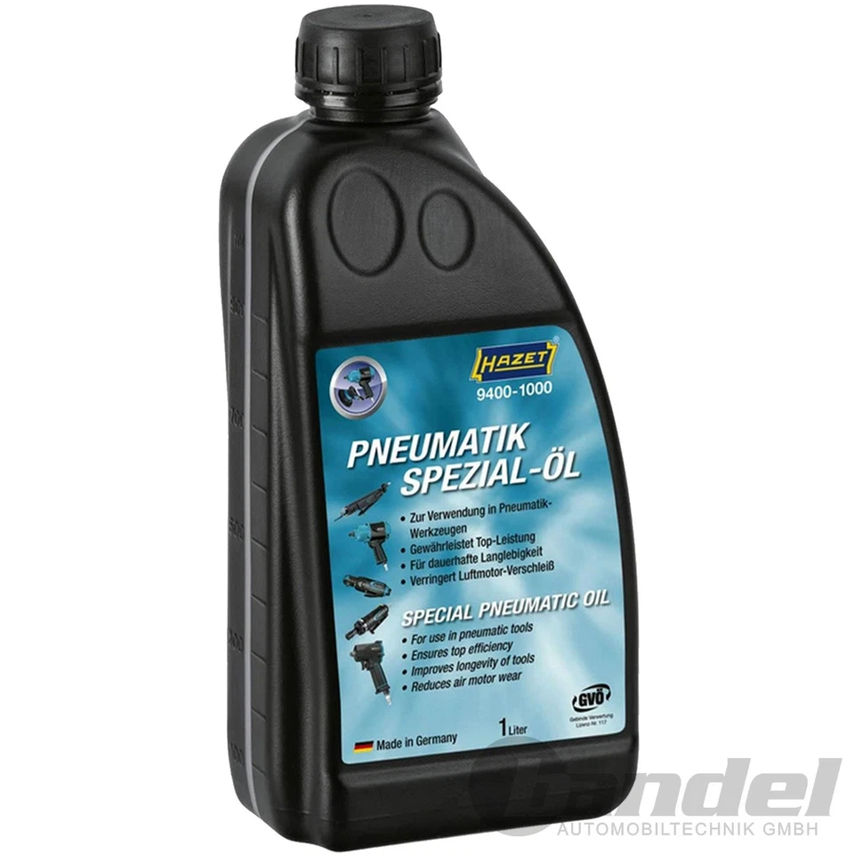 HAZET PNEUMATIK-ÖL 1-Liter DRUCKLUFT-SPEZIAL-ÖL SILIKON-FREI SCHLAGSCHRAUBER-ÖL