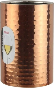 Enfriador de botellas de vino enchapado en cobre Apollo cubo doble pared barra de champán 18 x 12 cm - Imagen 1 de 8