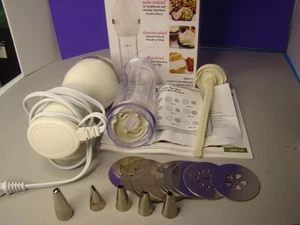 CUISINART Electric COOKIE PRESS Complete 12 Shape Discs 8 Decorating Tips CCP-10 - Picture 1 of 20