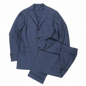Ring Jacket Shadow Glen Check Suit Set 3B Navy Size 48L Men Used - Picture 1 of 10