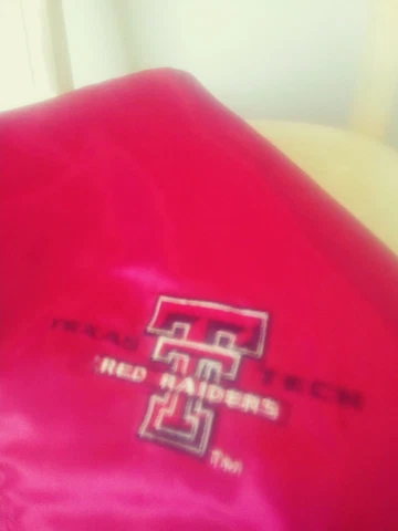 ComfyFeet Texas Tech Red Baby Blanket/27"Square/Gently Owned Cover