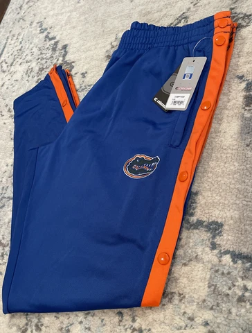 Colosseum Florida Gators Men Large Warm Up Pant Blue/Orange Button Down Leg NWT Cover