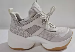 Womens Michael Kors Sneakers Olympia Trainer Natural Multi 8.5 M NEW - Picture 1 of 7