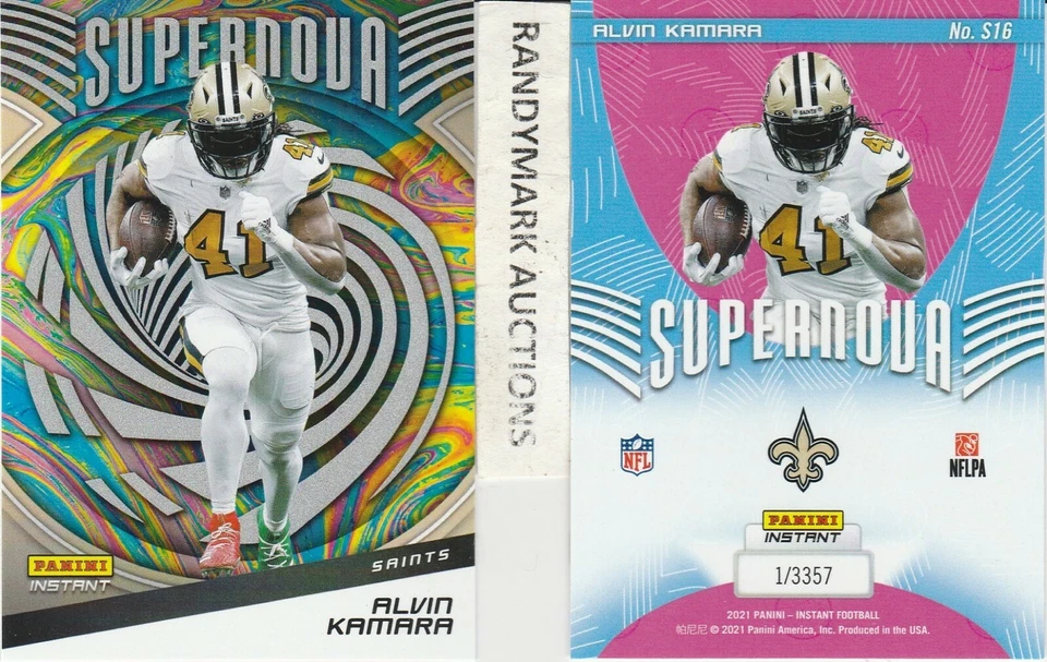 Alvin Kamara NEW ORLEANS SAINTS 2021 PANINI INSTANT SUPERNOVA #S16 x/3357 - Image 1 of 1