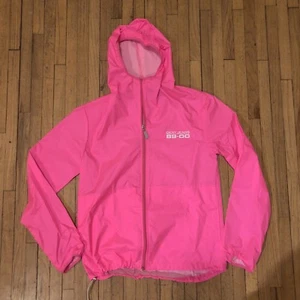 DKNY Jeans Women's Neon Pink Hooded WindBreaker Jacket Size S - Picture 1 of 5