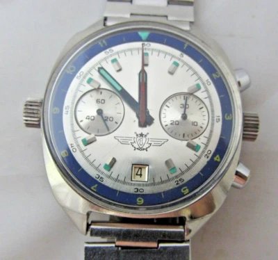 CRONOGRAFO SOVIETICO POLJOT STURMANSKIE MOVIMENTO 3133  FUNZIONANTE - Immagine 1 di 4