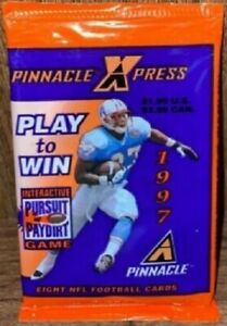 PINNACLE XPRESS 1997 PACK OF 8 FOOTBALL CARDS, NEW SEALED PACK $3.99