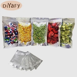 Resealable Stand Up Pouches Foil Mylar Zip Lock Heat Seal Food Bags Clear Front - Picture 1 of 10