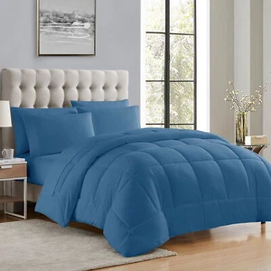 Luxury Denim 7-PCS Queen Size Bed in a Bag Down Alternative Comforter Set Sheet - Picture 1 of 5
