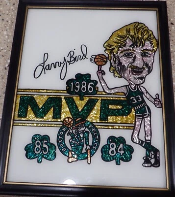 Arte ÚNICO Larry Bird FOIL por Jan Harrison Jan's Creations FIRMADO Boston Celtics Foto 1 de 3