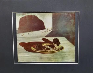 Salvador Dali Telephone in a Dish With Grilled Sardines Matted Offset Litho 1980 - Picture 1 of 2
