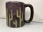 Signed Handmade Clay Art Pottery Desert Mid Western Cactus Coffee Tea Mug Cup