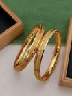 22K Gold Plated Bangle Set Wedding Traditional 2PCs Bracelet Fashion Jewelry
