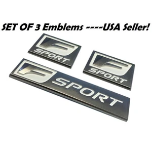 3pc Fender Side Emblem Rear Trunk Bumper Black Chrome Badge For F-Sport IS GS LS - Picture 1 of 2
