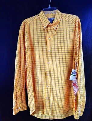 Vintage Caribbean Joe Men's Shirt Size M Yellow 100% Cotton. Button.Long Sleeve - Image 1 of 3